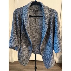 Bebe Women's Gray MarleBebe Women's Gray Marled Knit Open Front Cardigan Sweater